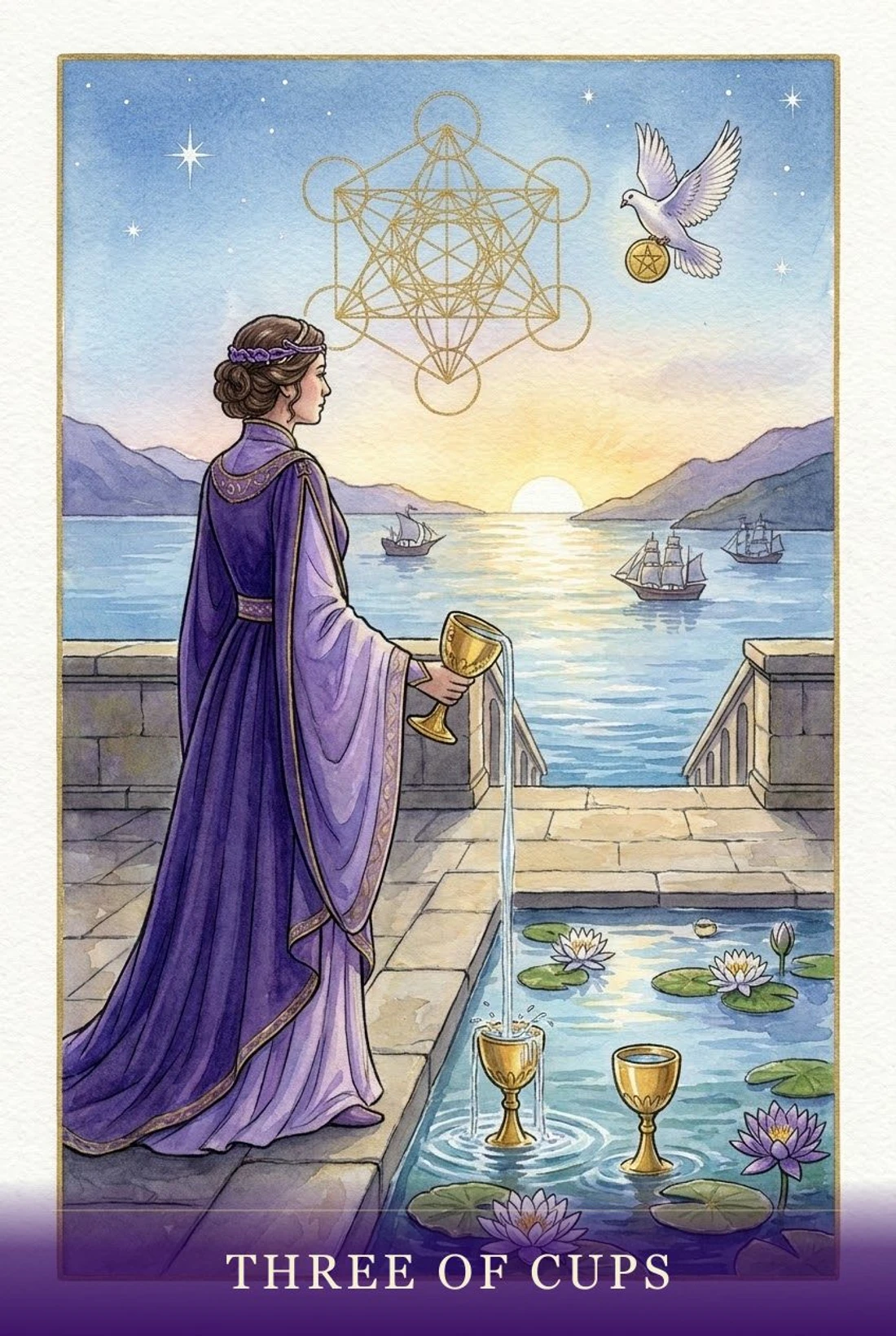 Three of Cups tarot card