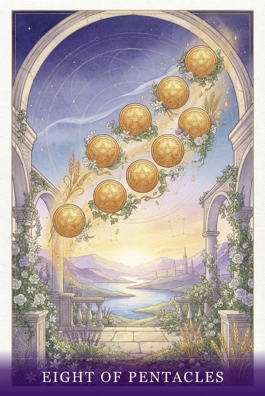 Eight of Pentacles tarot card