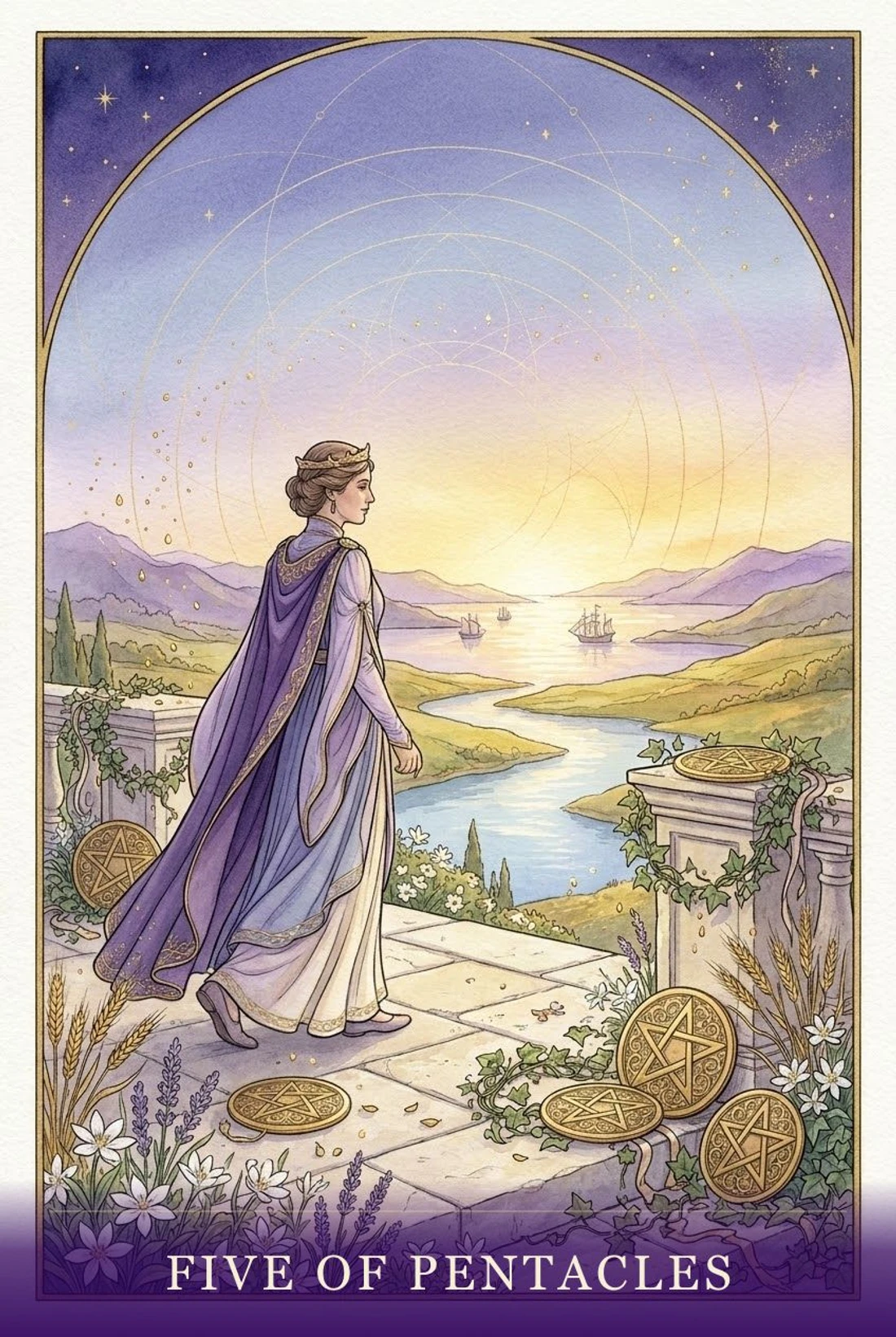 Five of Pentacles tarot card