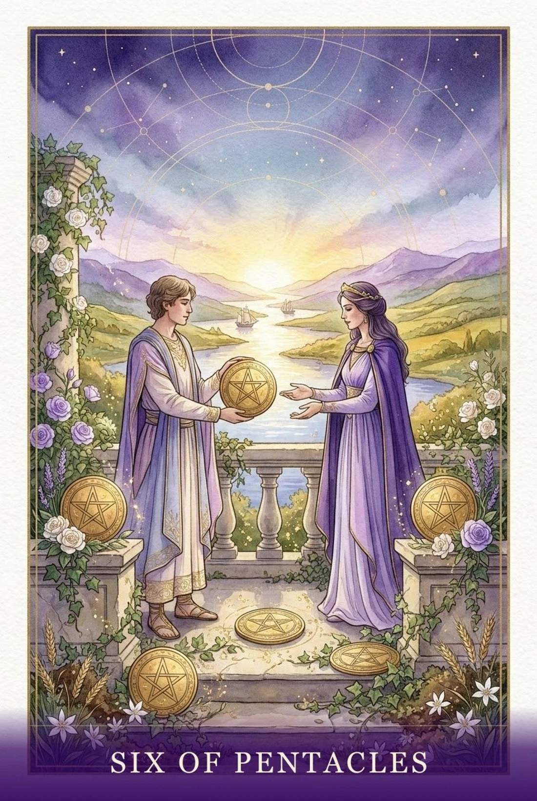Six of Pentacles tarot card