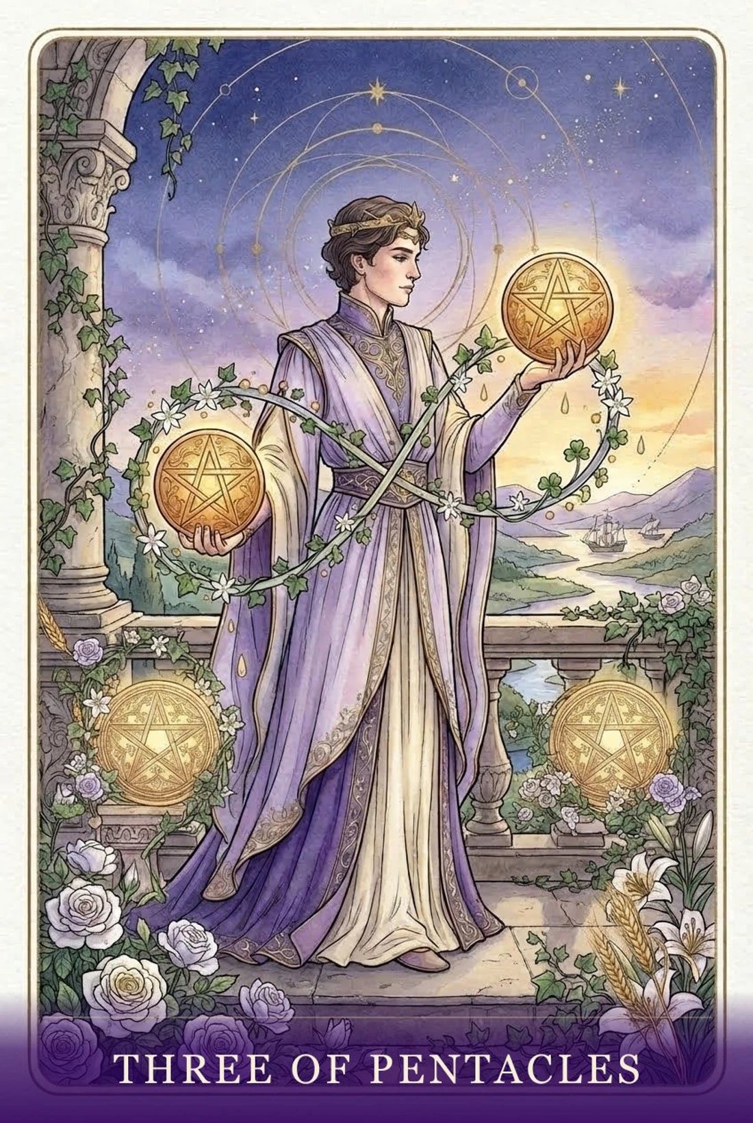 Three of Pentacles tarot card