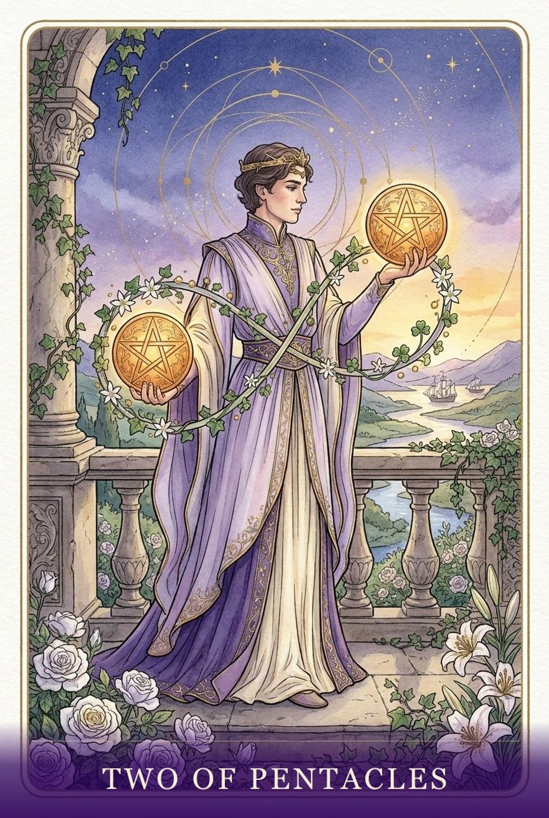 Two of Pentacles tarot card