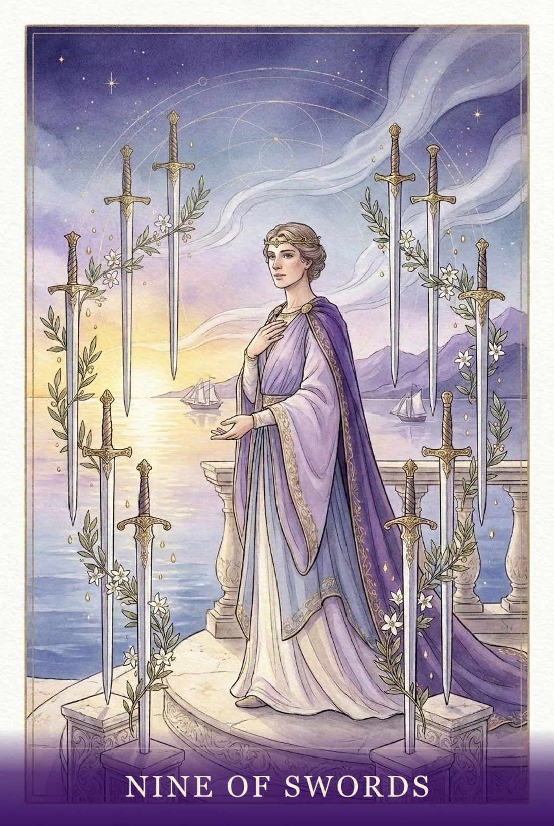 Nine of Swords tarot card