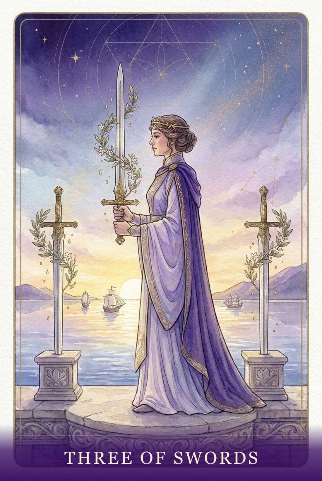 Three of Swords tarot card