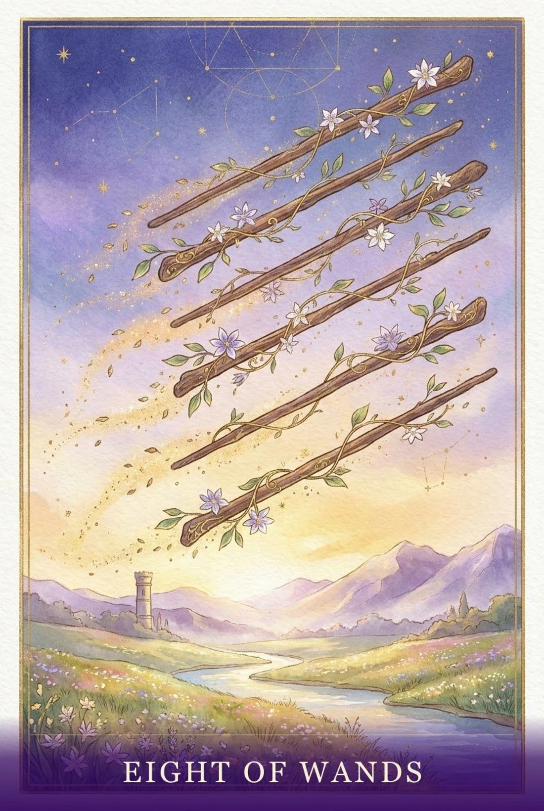 Eight of Wands tarot card