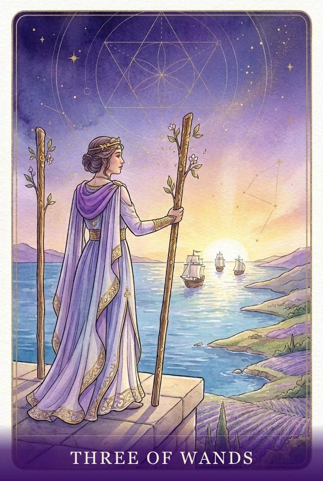 Three of Wands tarot card